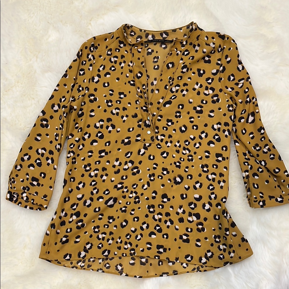 Zara Leopard Print Women's Top Small